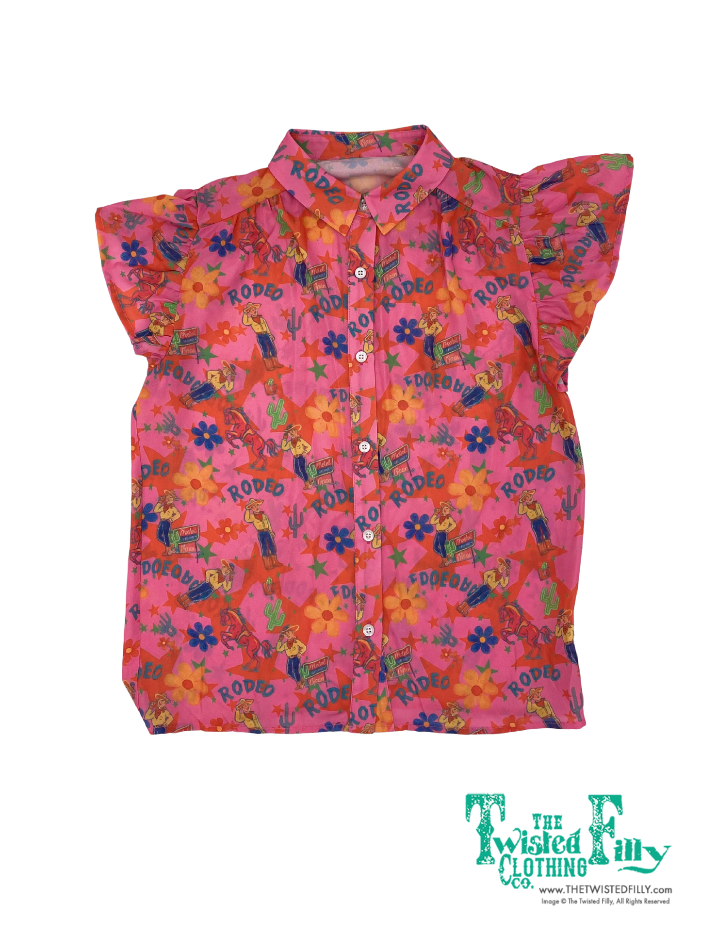 Pink Floral Cowboy - Toddler SS Blouse (4pcs)