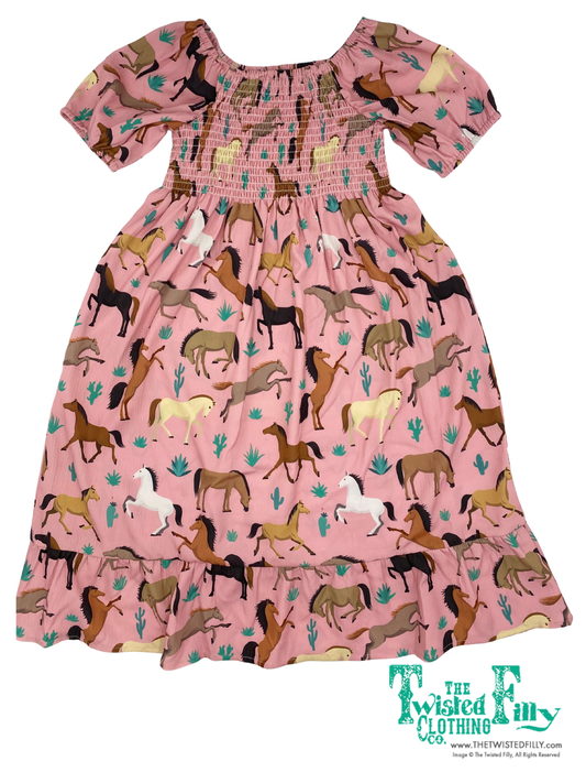 Pink Horse - Toddler Smocked SS Dress (4pcs)
