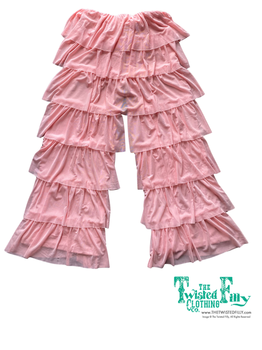 Pink Mesh - Infant  Ruffle Pant (6pcs)