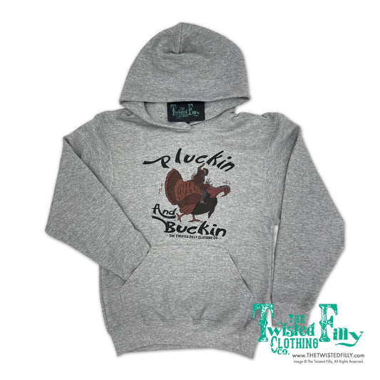 Pluckin and Buckin Turkey Bronc COWBOY - Youth Hoodie (7Pcs)
