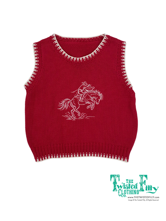 Red Bucking Horse - Toddler Sweater Vest (4pcs)