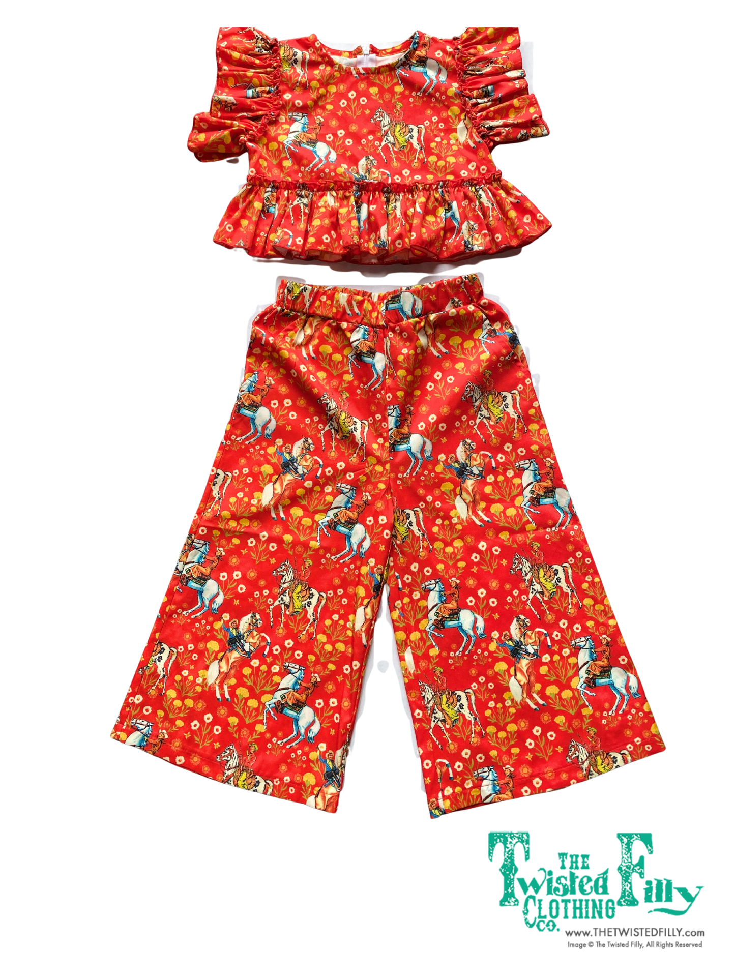 Red Cowboy - Infant Ruffle Pant Set (6pcs)