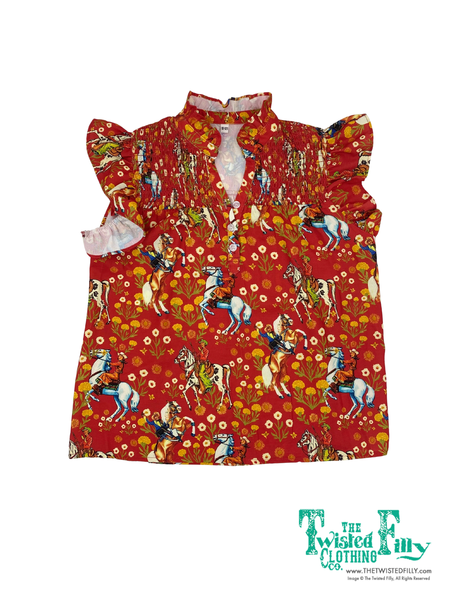 Red Cowboy - Toddler Ruffle Sleeve Top (4pcs)