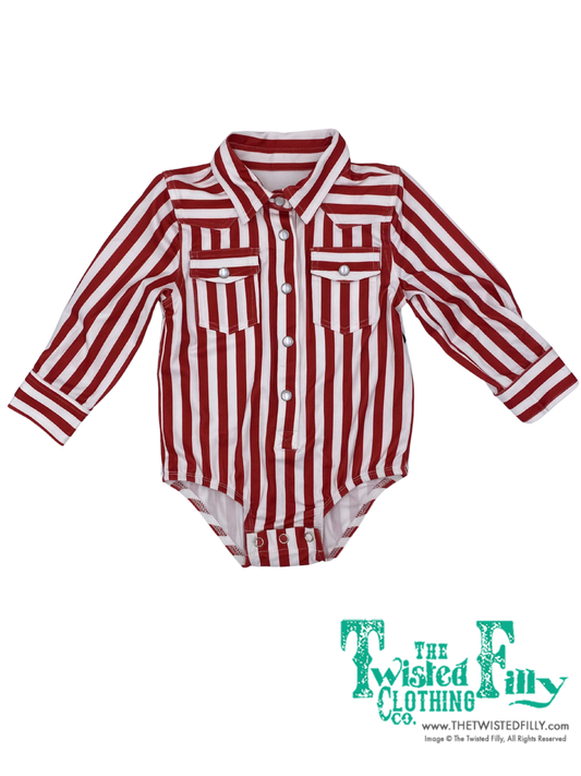 Red Stripe - Pearl Snap LS One Piece (6pcs)
