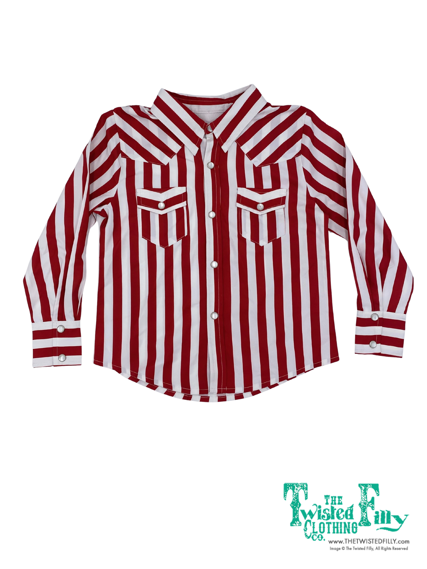 Red Stripe - Toddler LS Pearl Snap (4pcs)