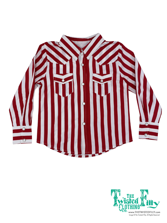 Red Stripe - Toddler LS Pearl Snap (4pcs)