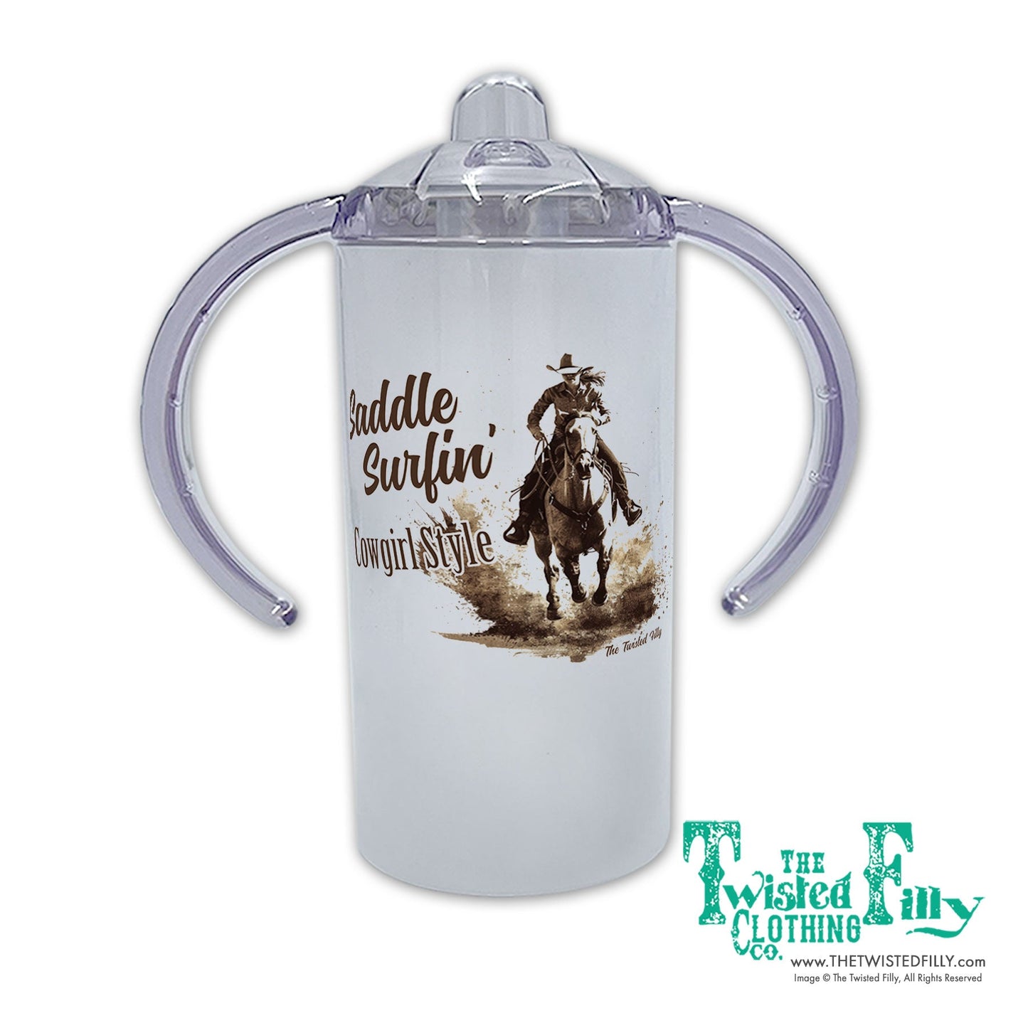Saddle Surfin' Cowgirl Style Girls Toddler Sippy (2pc)