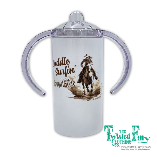 Saddle Surfin' Cowgirl Style Girls Toddler Sippy (2pc)