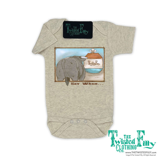 Say When - S/S Infant One Piece - Oatmeal (6pcs)
