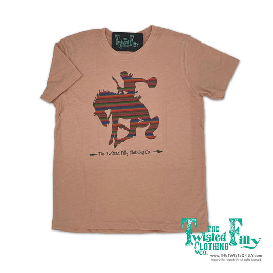 Serape Bronc Rider - S/S Womens Adult Tee Dusty Rose (7pcs)