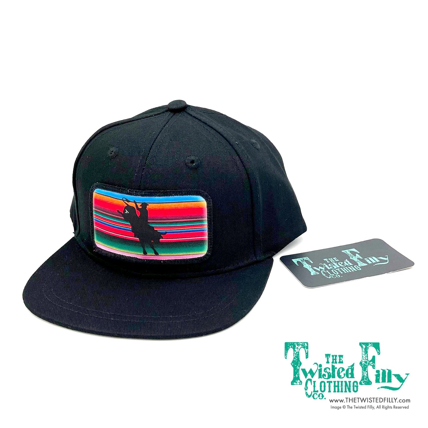Serape Vintage Bull Rider - Toddler Snapback Hat - Black