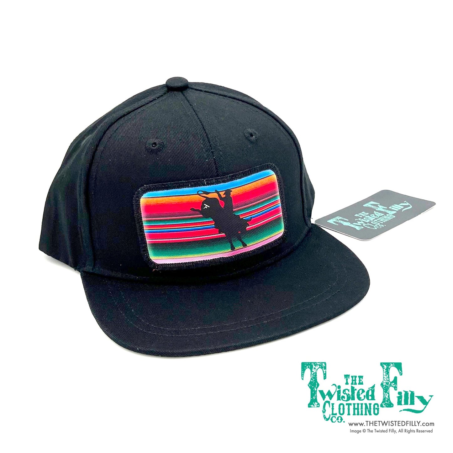 Serape Vintage Bull Rider - Toddler Snapback Hat - Black