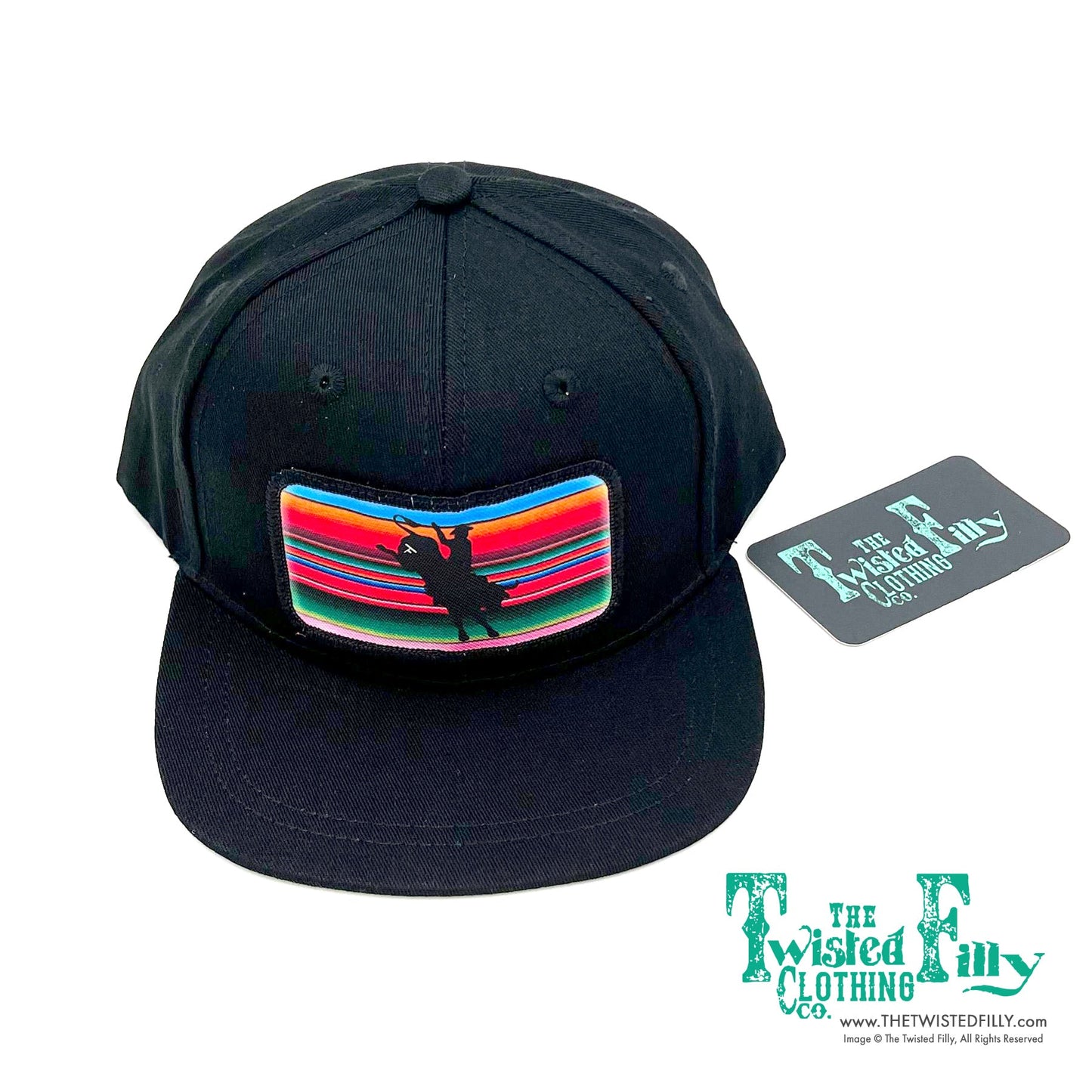 Serape Vintage Bull Rider - Toddler Snapback Hat - Black