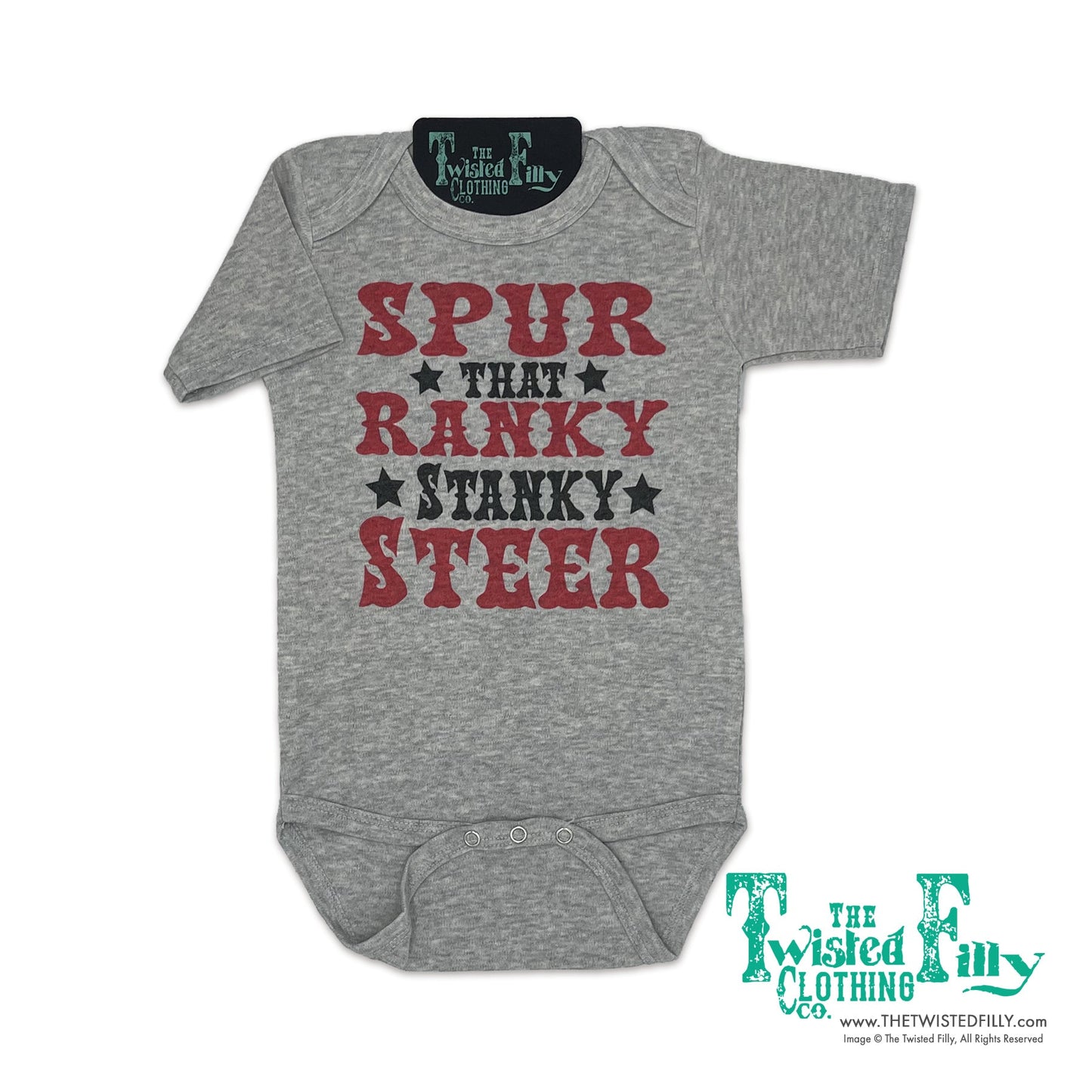 Ranky Stanky Steer - S/S Infant One Piece - Grey (6pcs)