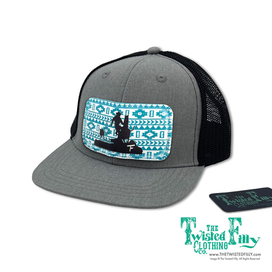 Southwest Calf Roper - Toddler Trucker Hat - Heather Gray/Black