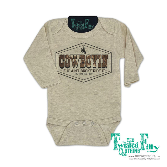 Triangle Cowboy - L/S Infant One Piece - Oatmeal (6pcs)