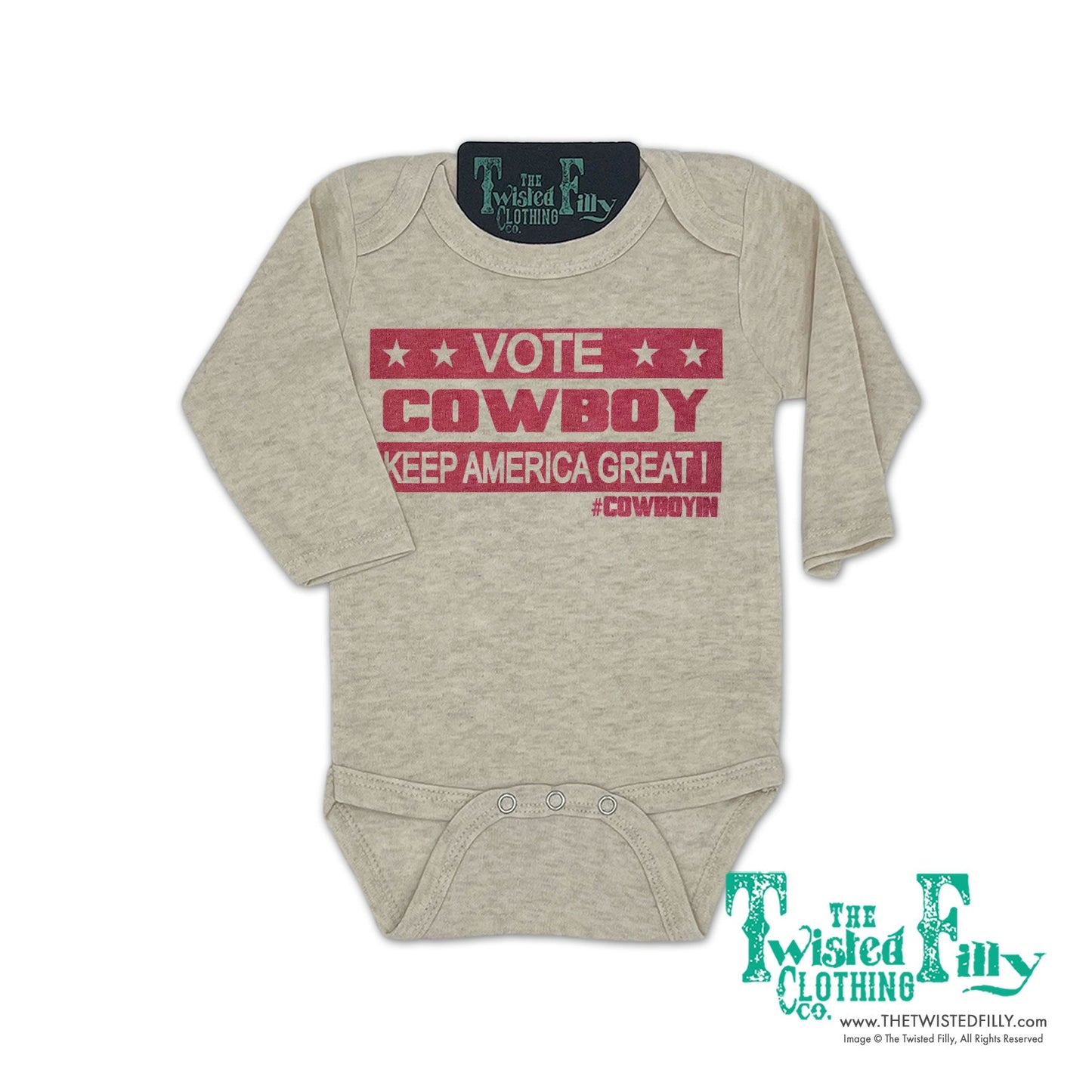 Vote Cowboy Keep America Great! - L/S Infant One Piece (6pcs)